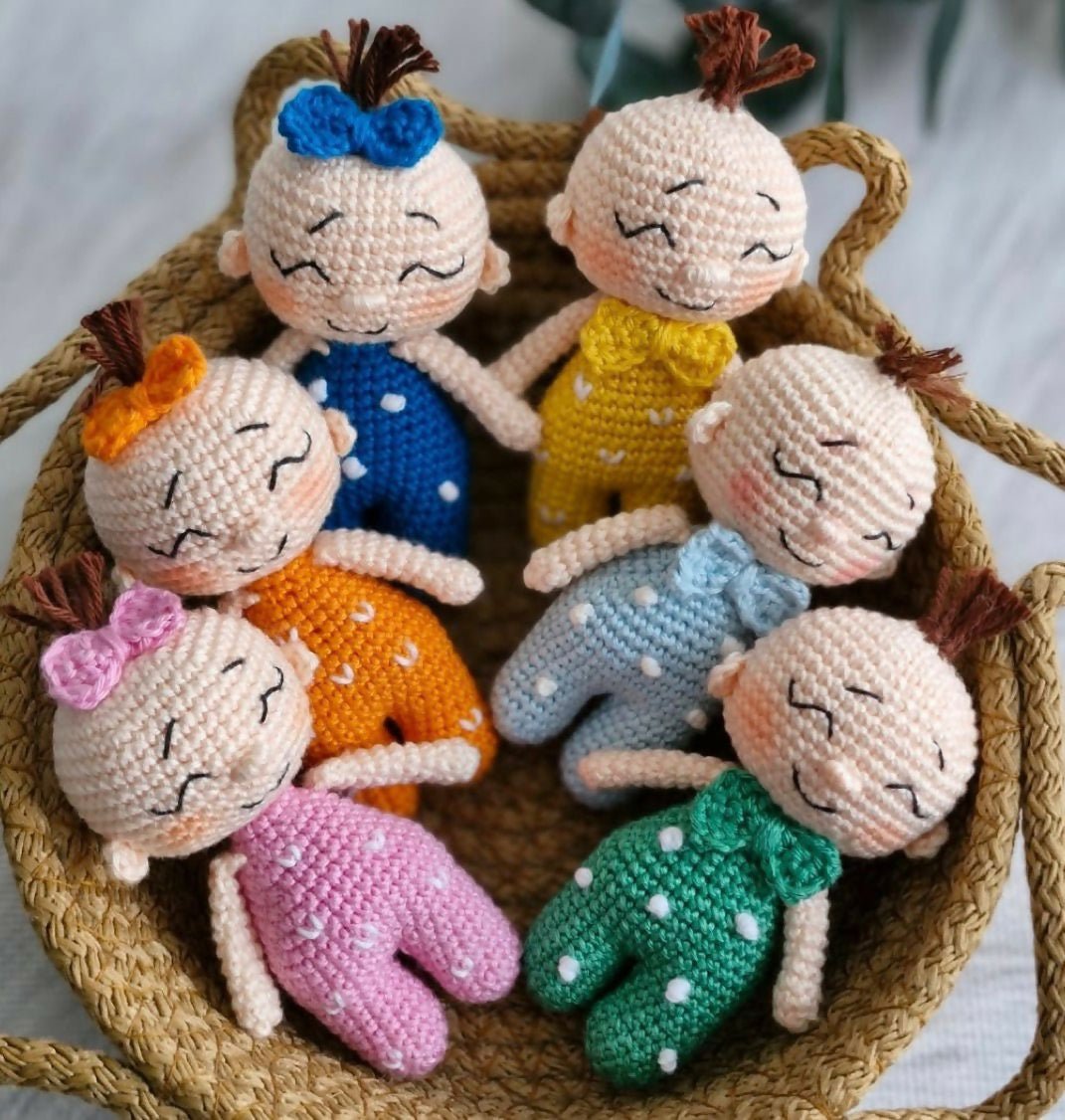 Handmade crochet soft toys crafted from soft yarn with adorable amigurumi designs, gentle textures, and child-friendly materials, perfect for babies, kids, nursery décor, and gifting.