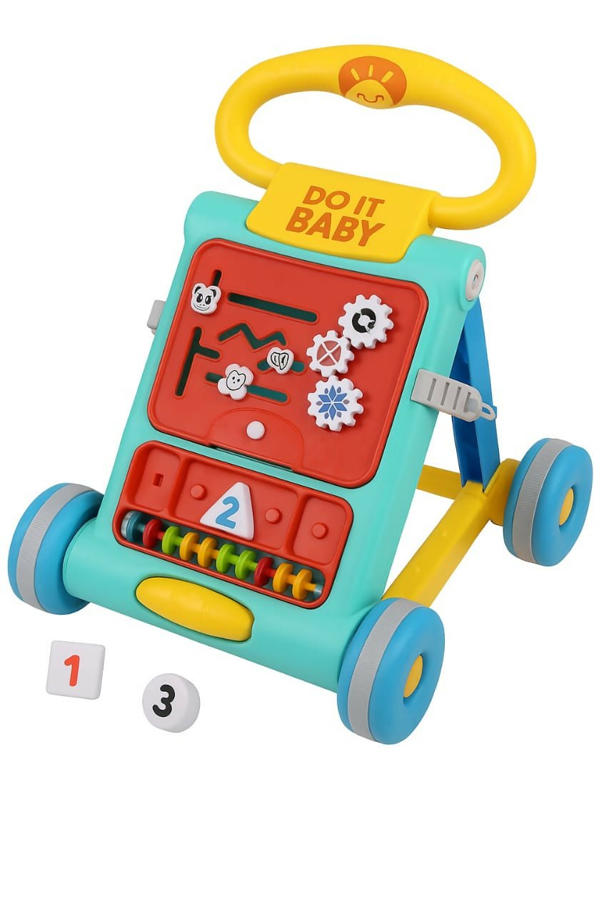DO IT BABY activity multicolour walker with interactive play features, sturdy frame, comfortable seat, smooth wheels, and colorful design to support baby walking and playtime.