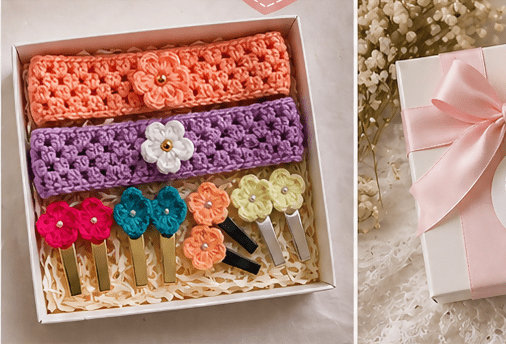 Cute Floral hair accessories set for small baby, Soft & Stylish Hair Accessories
