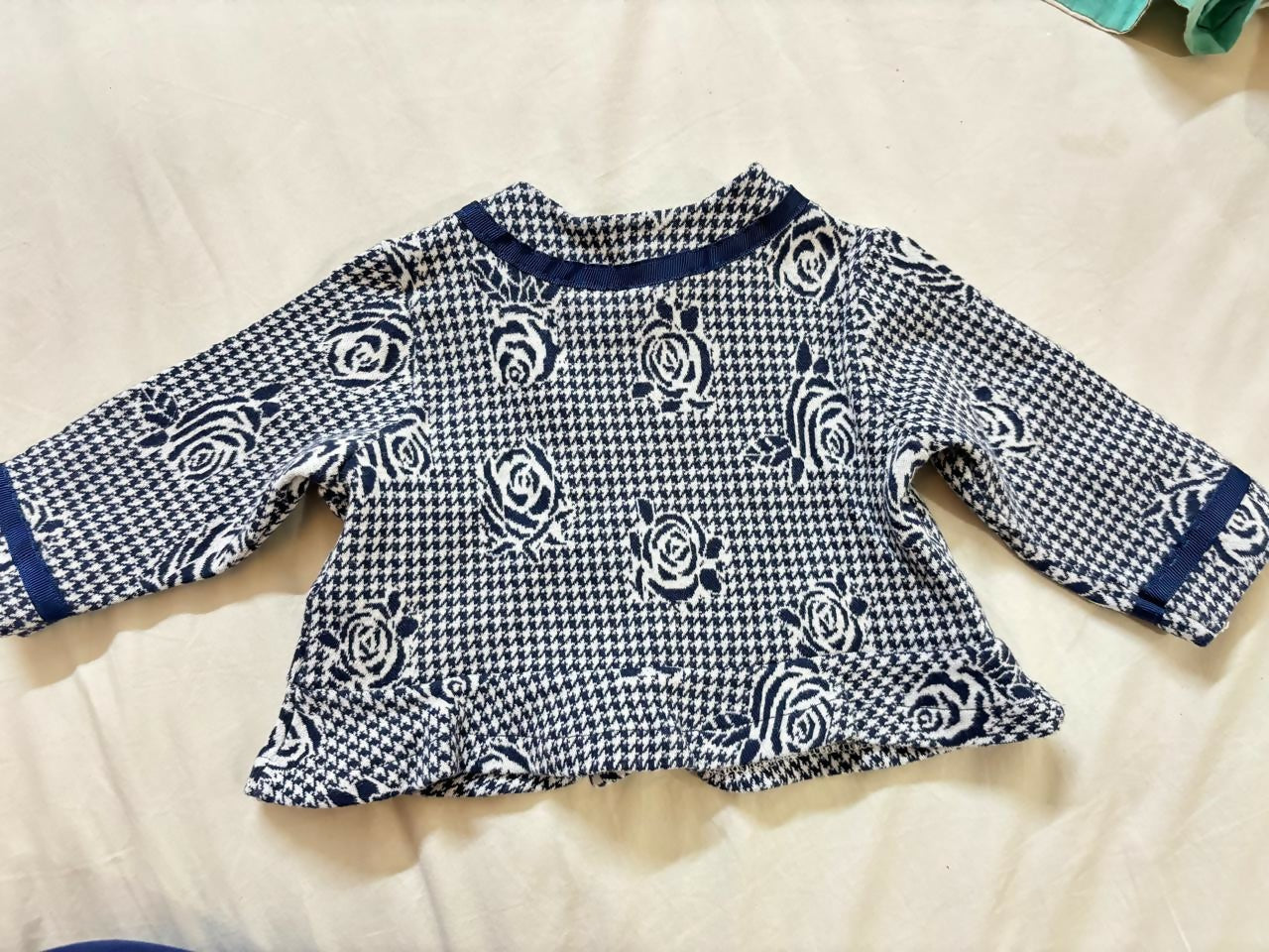 CHICCO baby jacket – stylish self-design, soft stretchable fabric, perfect for infants.