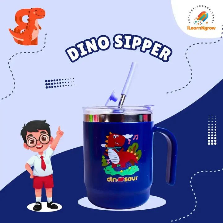 I LEARNNGROW Dino Sipper + Dino Eraser + Dino Wallet