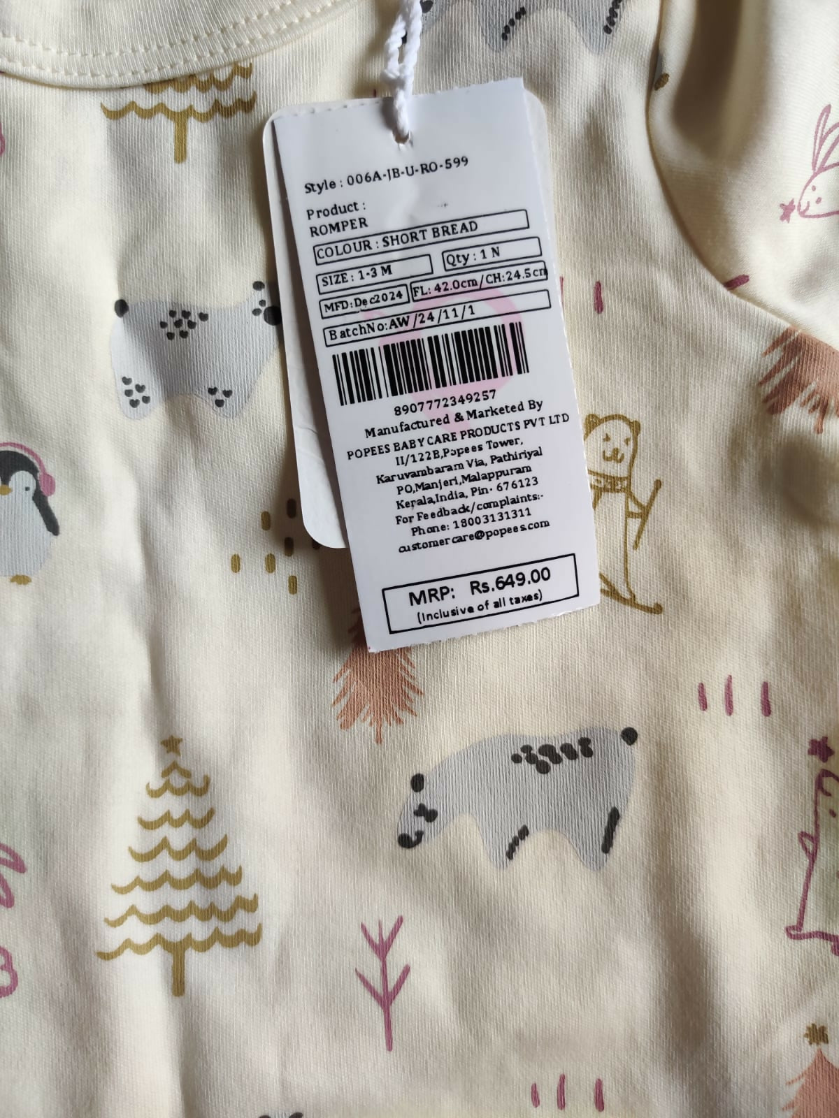 Buy Popees romper – soft, stylish, and perfect for everyday baby comfort.