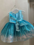 Frozen-Themed Blue Baby Frock (6–9 Months)