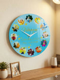 Decorative wall clock with cartoon characters