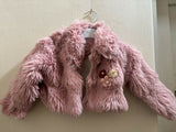 Pink Fur Crop Jacket for Baby (6–9 Months)