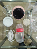 LuvLap Adore electric breast pump with adjustable suction settings, compact design, comfortable breast shield, and efficient milk collection support for breastfeeding mothers.