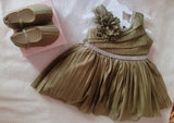 Elegant Green Baby Party Wear Gown featuring a graceful silhouette, stylish detailing, and a charming festive look for birthdays, weddings, parties, photoshoots, and special occasions.