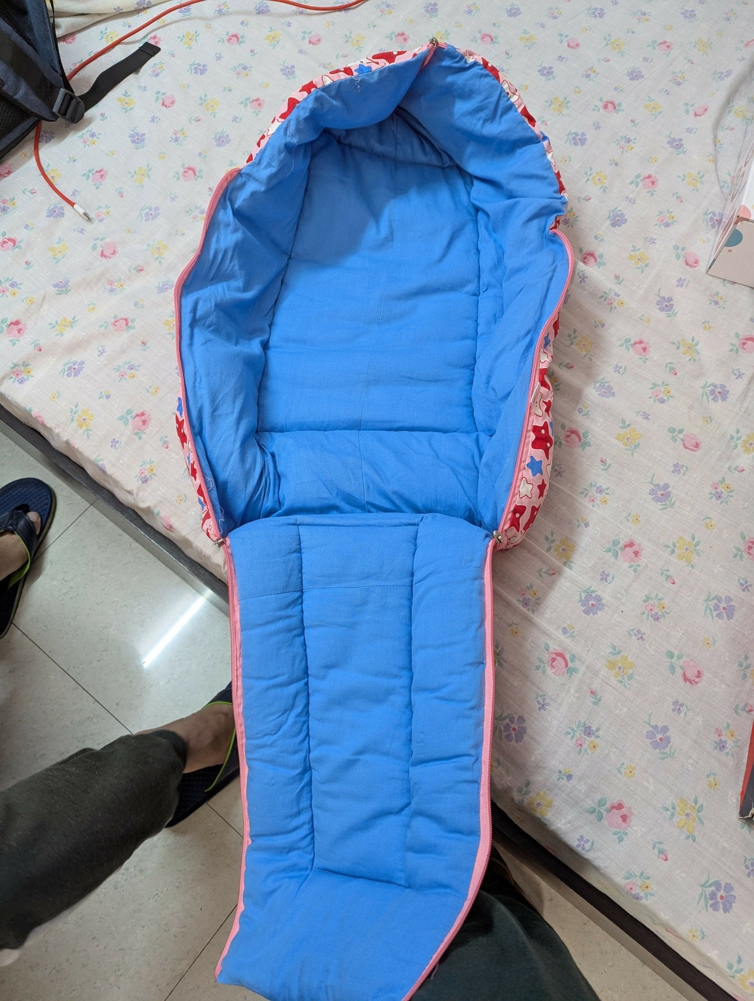 Blue sleeping bag