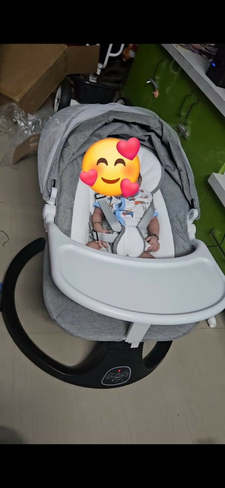 FAB N FUNKY Electric Baby Cradle Swing with gentle automatic swinging, comfortable padded seat, safety harness, soothing music, sturdy frame, and breathable design to keep babies relaxed and comfortable.