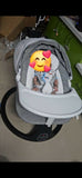 FAB N FUNKY Electric Baby Cradle Swing with gentle automatic swinging, comfortable padded seat, safety harness, soothing music, sturdy frame, and breathable design to keep babies relaxed and comfortable.