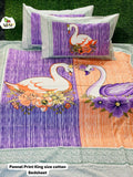 Cotton bedsheet set with swan design