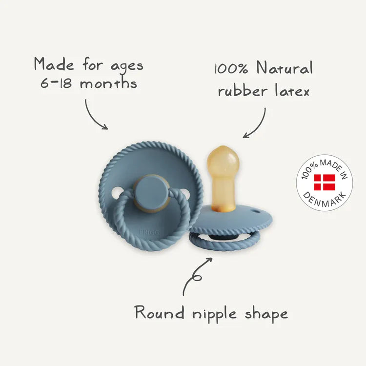 FRIGG Rope Latex Baby Pacifier 6-18M 1-Pack Sage - Size 2