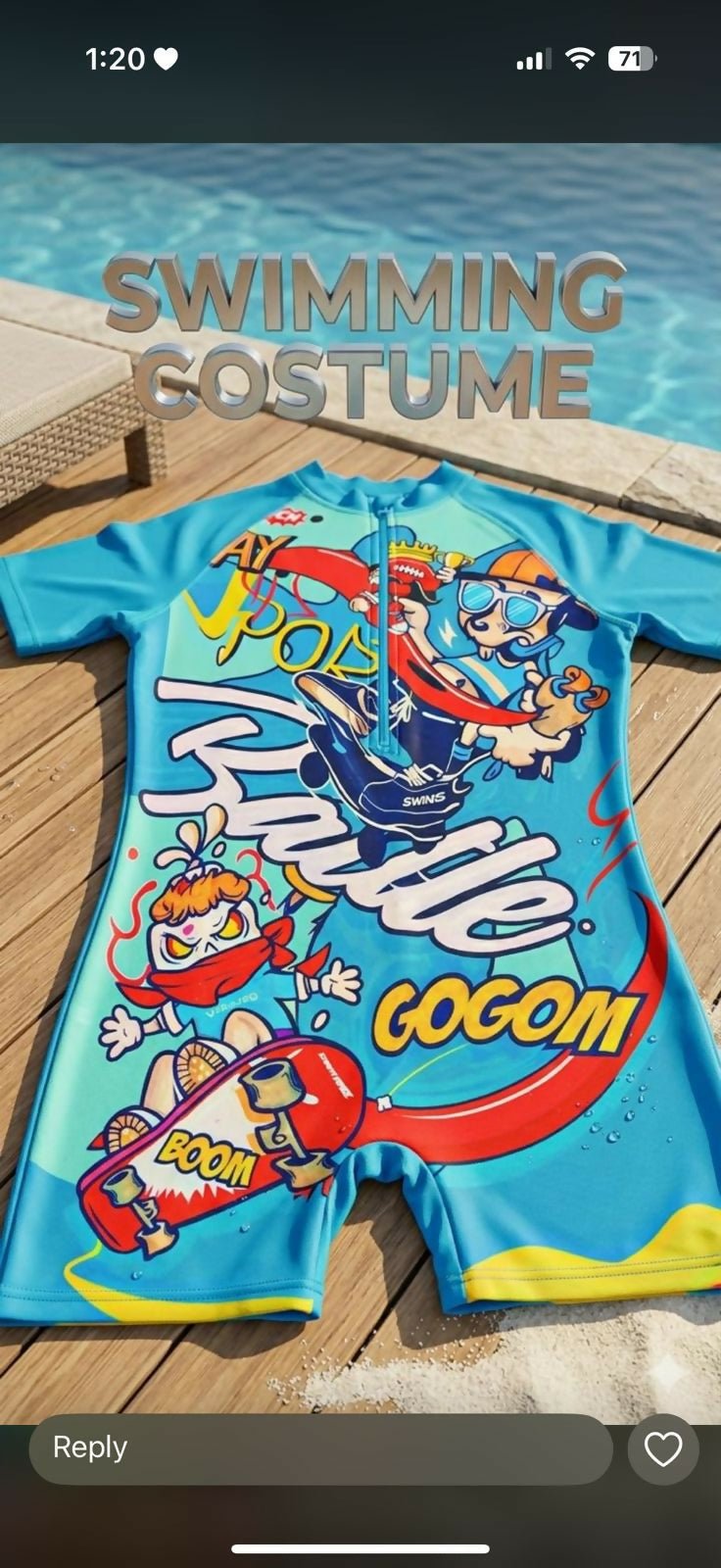 Jump Printed Swimming Costumes (Unisex)