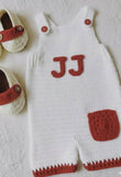 Crochet Romper, Booties & Bear Set