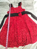 Red cute dress for girls with soft fabric, comfortable fit, stylish design, and charming look for casual wear, parties, or special occasions.