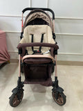 StarAndDaisy foldable baby stroller travel pram with reclining seat, sturdy wheels, safety harness, adjustable canopy, and compact foldable design for comfortable baby travel.