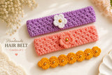 Cute Floral Hair Accessories Set | Soft & Lightweight hair belt combo pack of 3