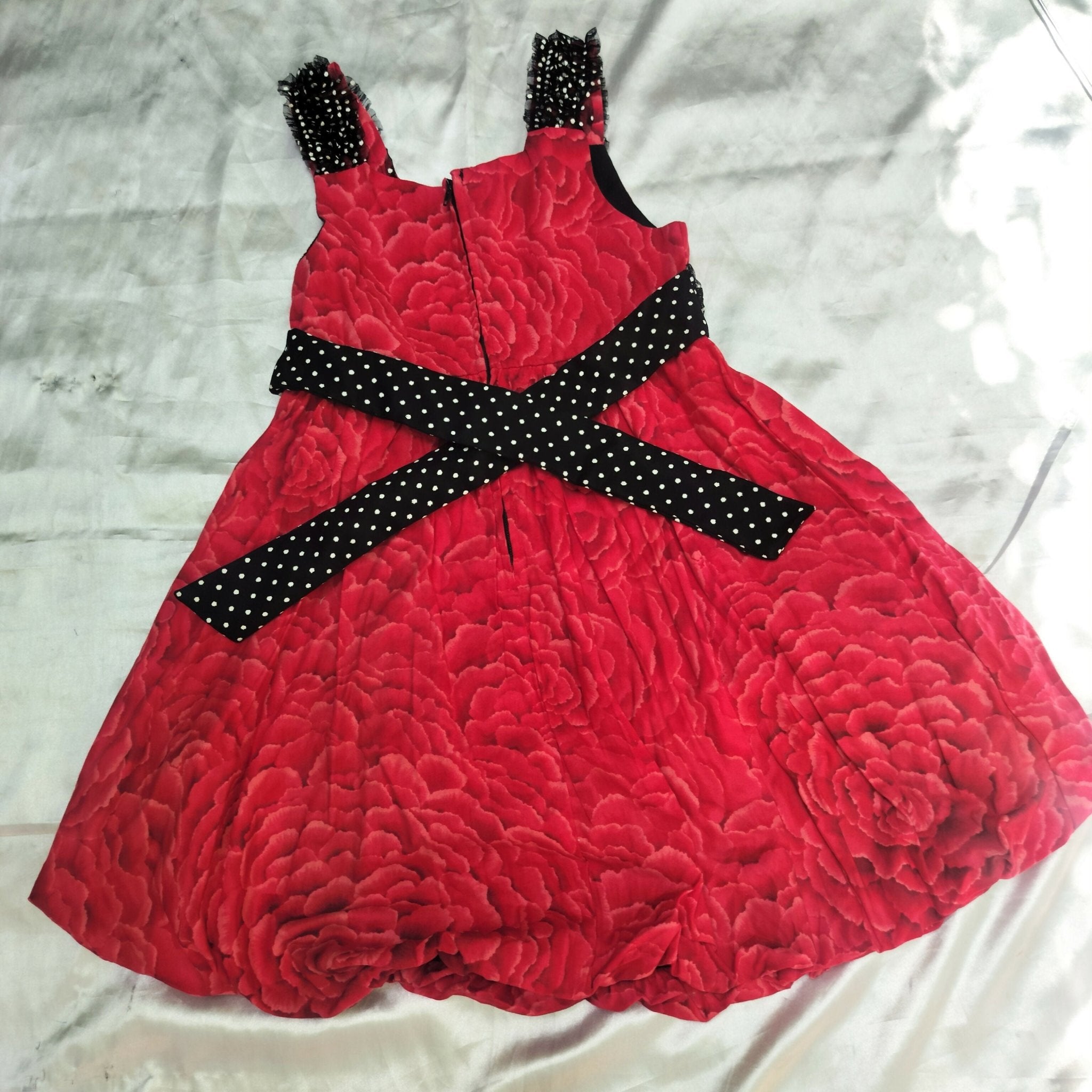 Red cute dress for girls with soft fabric, comfortable fit, stylish design, and charming look for casual wear, parties, or special occasions.