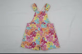 FRENDZ floral print dungarees with soft breathable fabric, charming floral prints, adjustable shoulder straps, and a comfortable fit for everyday wear, playtime, and outings.