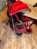 GRACO Air Click 3 Travel System with baby stroller and infant car seat, featuring a convenient click-connect design, reclining stroller seat, protective canopy, safety harness, and comfortable infant seating for everyday travel.
