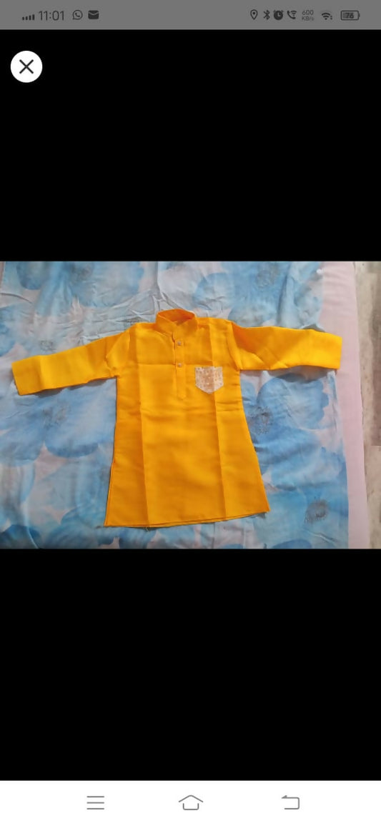 Wrap your baby boy in elegance and comfort with this Chanderi silk kurta pajama, perfect for special celebrations!