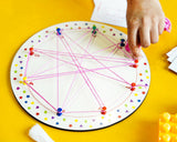 iLearnNGrow Winding Thread Pattern Board with 30+ pattern cards for kids, designed to encourage fine motor skills, hand-eye coordination, pattern recognition, concentration and creative hands-on learning