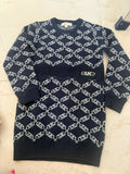 MICHAEL KORS Empire Logo Print Sweater Dress