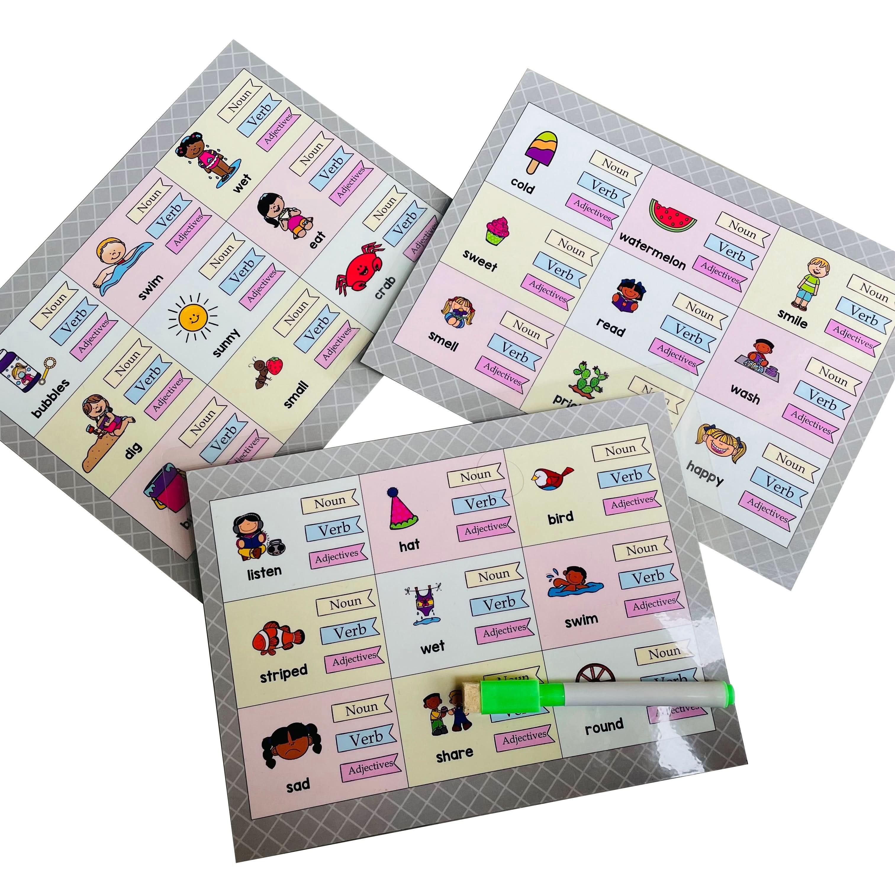ZOOPLAY Adjective-Noun-Verb Sorting Activity