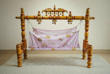 Wooden Balmukut Cradle With Cloth, Dimensions: 26W×40H in Inch - PyaraBaby