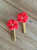 Handmade Crochet Hair Clips for Girls | Cute & Soft Baby Hair Accessories | Colorful Designer Clips