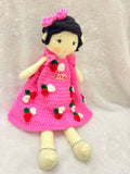 Personalised baby doll with soft hair and custom name embroidery – perfect gift for infants and toddlers.
