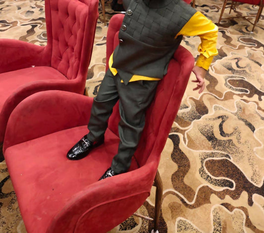 Dress your baby boy in style and comfort with this 3-piece party wear set, perfect for special occasions!