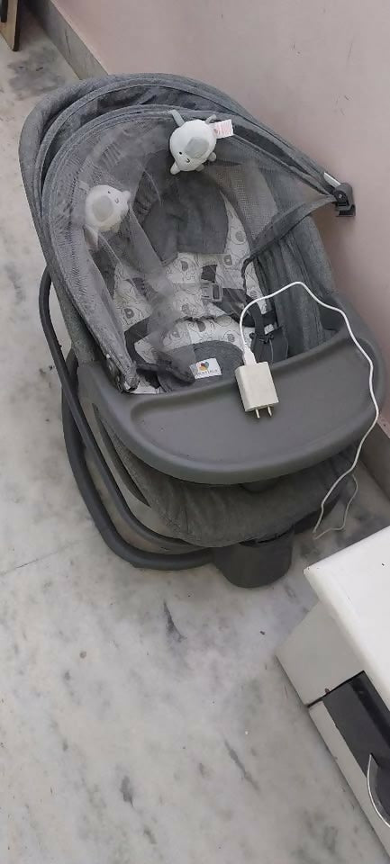 MASTELA Deluxe 4-in-1 Swing & Rocker – Premium Comfort with 5 Motion Speeds (Dark Grey)