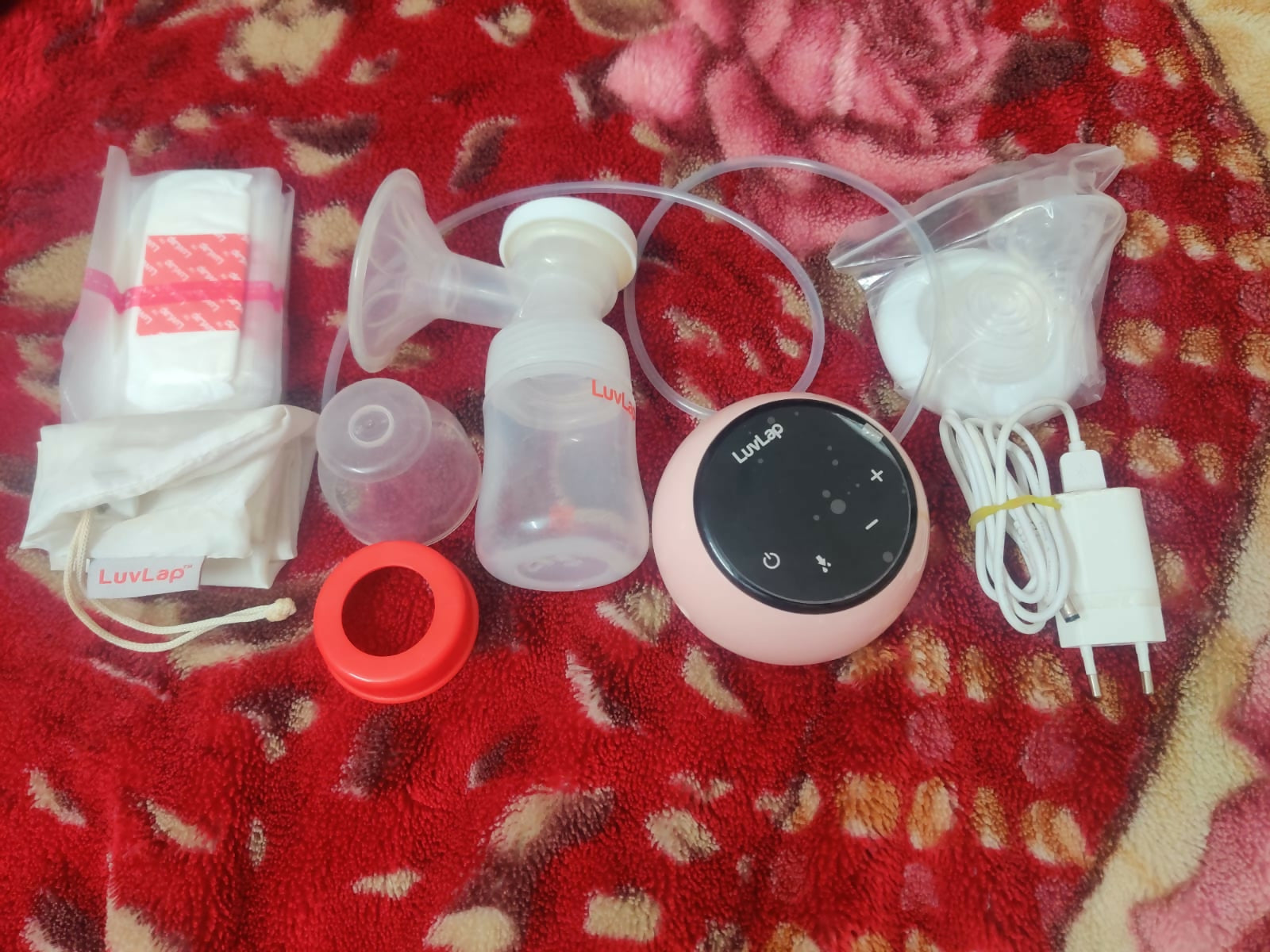 Luvlap Adore Electric Breast Pump with 2 Phase Pumping(and breastfeeding essentials)