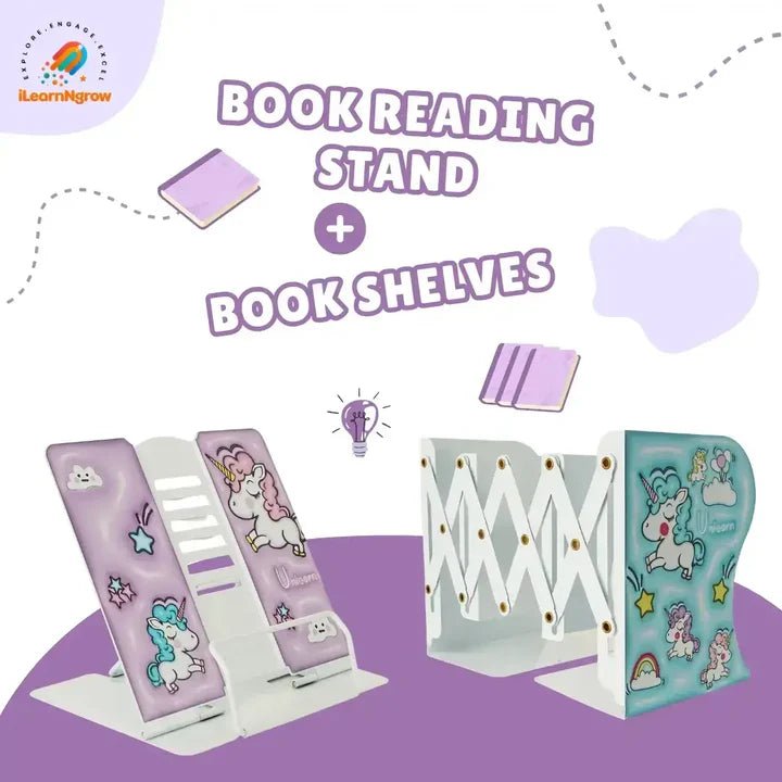 I LEARNNGROW Book Shelves + Book Reading Stand