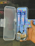 Kids insulated stainless steel cutlery set with child-friendly utensils, durable construction, easy-grip handles, and a portable storage case for school, travel, and everyday meals.