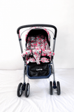 LuvLap reversible handle baby stroller with foldable travel pram design, reclining seat, adjustable canopy, 5-point safety harness, smooth wheels, and storage basket for comfortable travel with babies and toddlers.