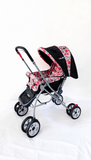 LuvLap reversible handle baby stroller with foldable travel pram design, reclining seat, adjustable canopy, 5-point safety harness, smooth wheels, and storage basket for comfortable travel with babies and toddlers.