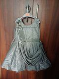 Elevate your baby girl's look with our Silver Frock/Dress, offering timeless charm and elegance for special occasions.