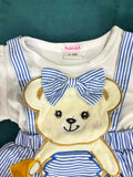 HOPSCOTCH Bodysuit Set Of (2) One with Lace and Crochet and One with Bunny Applique In Cotton