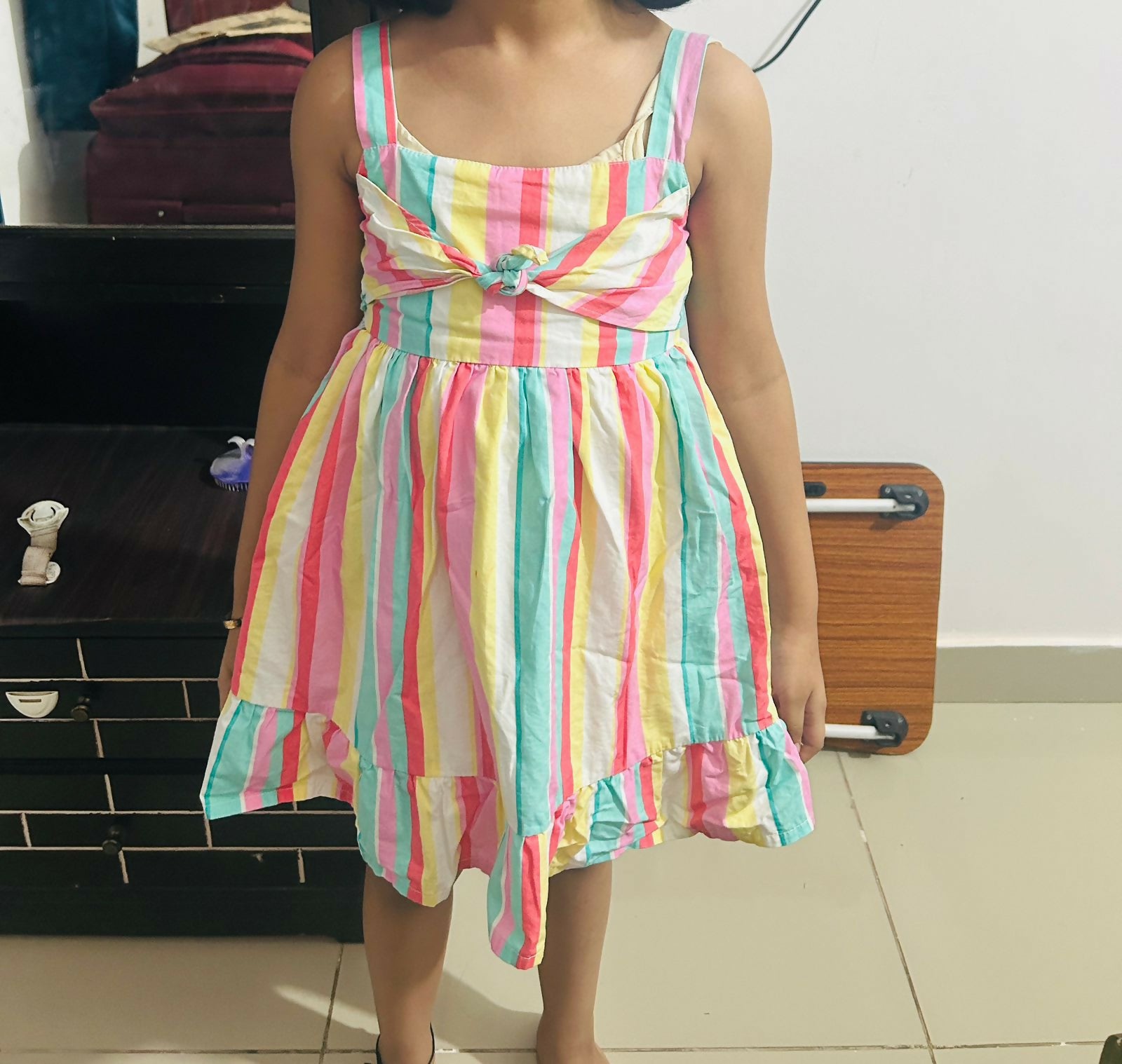 MAX multicolored cotton frock for kids featuring a soft breathable fabric, colorful print, and comfortable fit for everyday wear or outings.