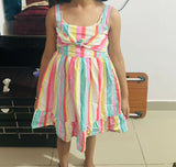 MAX multicolored cotton frock for kids featuring a soft breathable fabric, colorful print, and comfortable fit for everyday wear or outings.