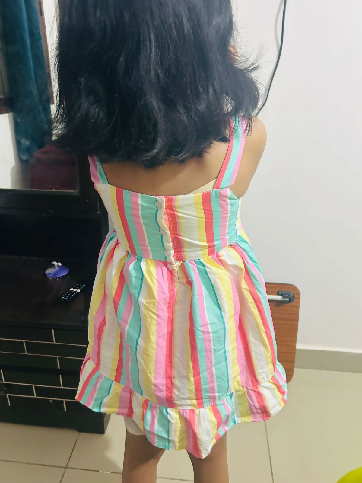 MAX multicolored cotton frock for kids featuring a soft breathable fabric, colorful print, and comfortable fit for everyday wear or outings.