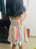 MAX multicolored cotton frock for kids featuring a soft breathable fabric, colorful print, and comfortable fit for everyday wear or outings.