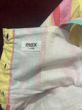 MAX multicolored cotton frock for kids featuring a soft breathable fabric, colorful print, and comfortable fit for everyday wear or outings.