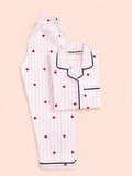 MELLOW Sweetheart Stripes night suit with soft comfortable fabric, striped pattern design, relaxed fit, and cozy comfort for bedtime, sleep, and everyday lounging.