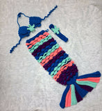 Crochet Mermaid Dress for Baby Girl featuring a charming handmade crochet design with beautiful mermaid-inspired detailing, ideal for photoshoots, birthdays, celebrations and other special occasions.