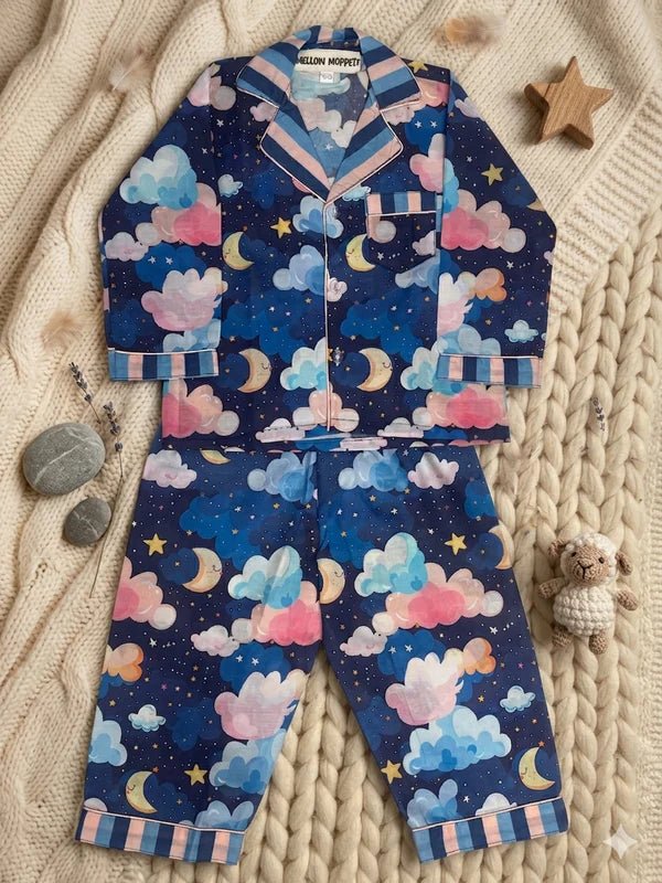 Mellow Midnight Magic nightsuit with soft comfortable fabric, relaxed fit, and cozy design for a comfortable night's sleep and everyday lounging.