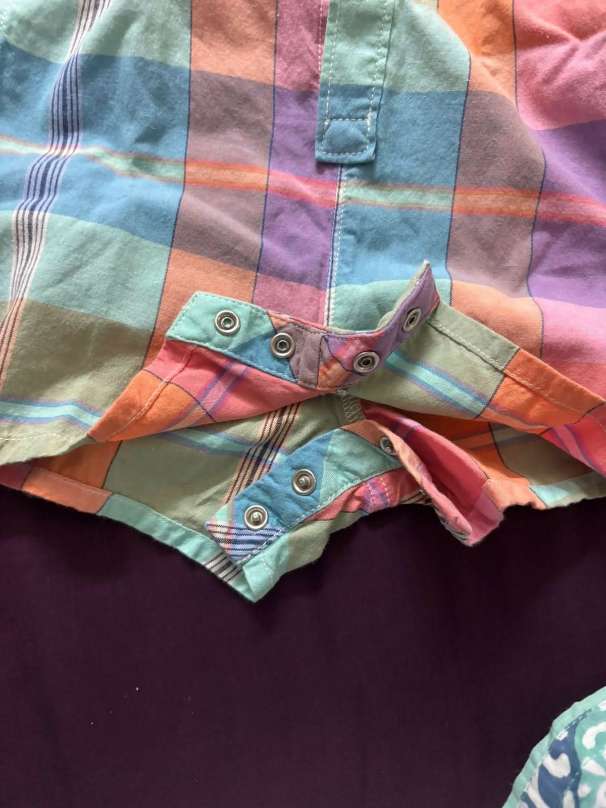Adorable unisex Baby Gap cotton romper with cute plaid print – perfect for stylish, comfy everyday wear.