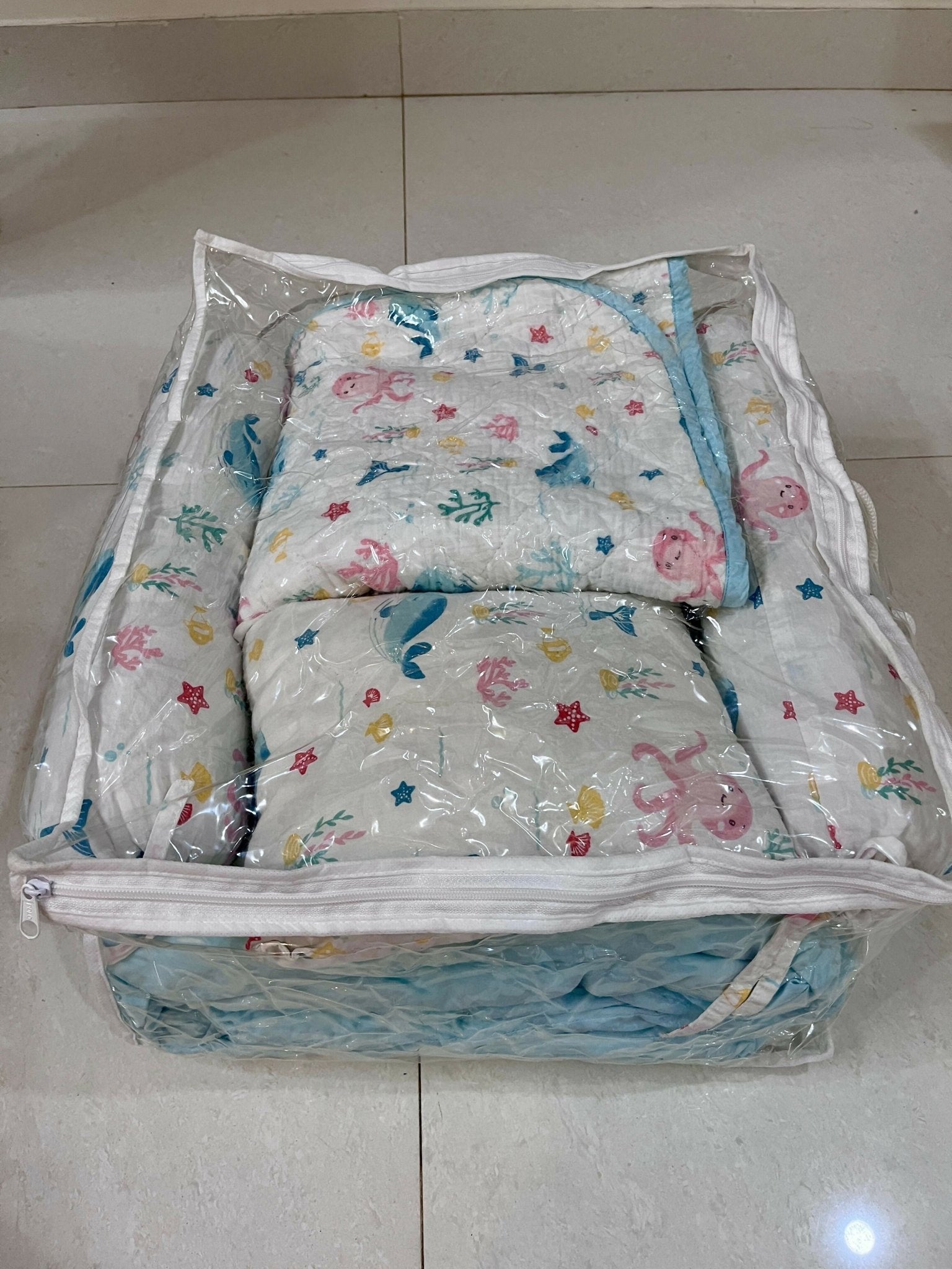 HAUS & KINDER Bundle of Joy Bedding Set (Vitamin Sea – White Blue)